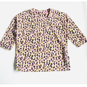Boden Pink And Green Dot Pattern Top | SZ 6